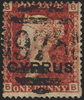 CYPRUS 1880 1d red, plate 205, SG2
