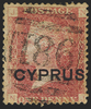 CYPRUS 1880 1d red, plate 208, SG2