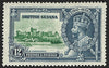 BRITISH GUIANA 1935 Silver Jubilee 12c green and indigo, variety, SG303h