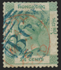 Hong Kong British Post Offices in China 1862 24c green CANCEL, SGZ5
