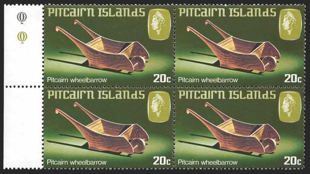 PITCAIRN ISLANDS 1980 Handcrafts 20c 'Wheelbarrow' variety, SG208w