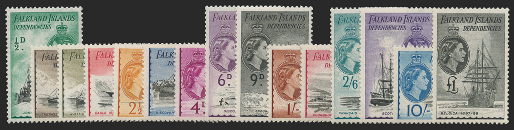 FALKLAND ISLANDS Dependencies 1954-62 set of 15 to £1, SGG26/40