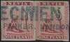 NEVIS 1862 1d imperforate proof in carmine-lake, SG1