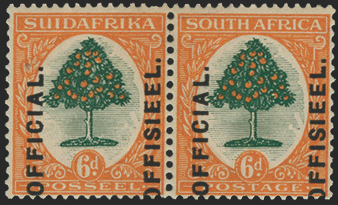 SOUTH AFRICA 1926 6d green and orange Official, variety, SGO4var