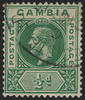GAMBIA 1912-22 ½d green, variety, SG86c