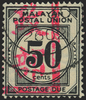 Malaya Japanese Occupation 1942 50c black postage due, SGJD16