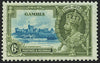 Gambia 1935 Silver Jubilee 6d light blue and olive-green variety, SG145a