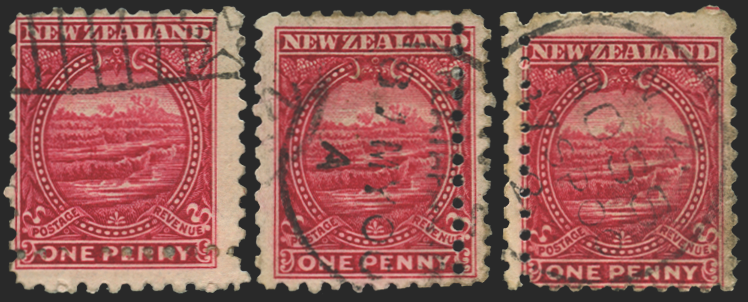 New Zealand 1900 1d crimson variety, SG274var