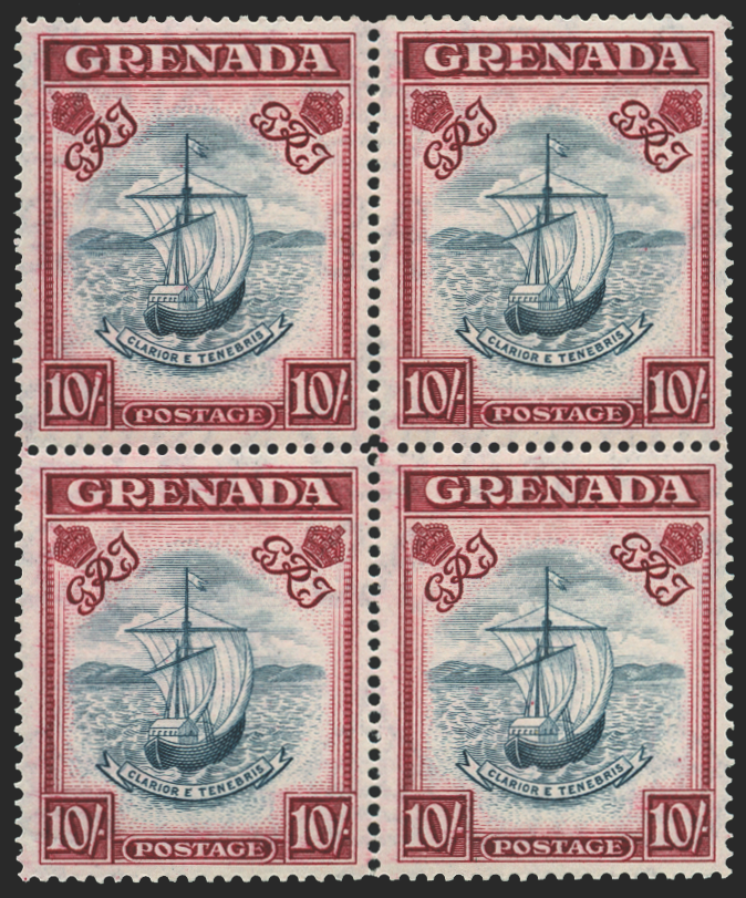 Grenada 1938-50 10s slate-blue and carmine-lake, SG163d