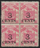 North Borneo 1886 3c on 4c pink, SG18