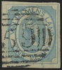 Australia Tasmania 1853 1d blue yellowish paper, SG2