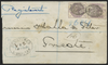 Gibraltar 1884 registered cover to Trieste, SGZ79/80