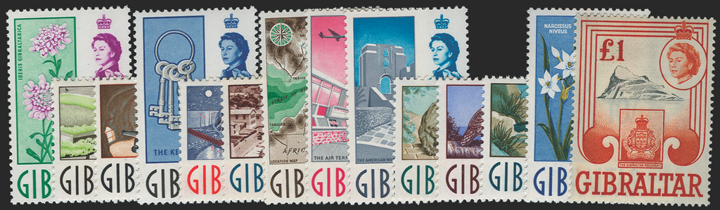 GIBRALTAR 1960-62 set of 14 to £1, SG160/73