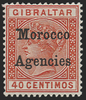 MOROCCO AGENCIES 1899 40c orange-brown variety, SG13b