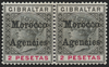 MOROCCO AGENCIES 1899 2p black and carmine variety, SG16b