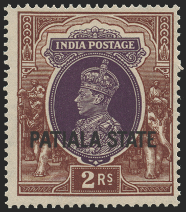 I.C.S. PATIALA 1937-38 2r purple and brown, SG93