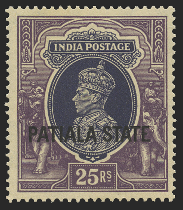 I.C.S. PATIALA 1937-38 25r slate-violet and purple, SG97