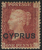 CYPRUS 1880 1d red, plate 220, SG2