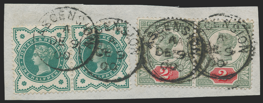 ASCENSION 1887-92 GB 2d green and carmine (CANCEL), SGZ1019