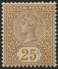 CEYLON 1886 25c yellow-brown, SG198a