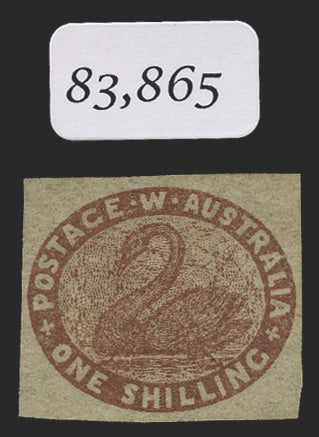 Australia 1854-55 1s deep red-brown unused, SG4a