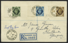 Great Britain 1939 9d deep olive-green, 10d turquoise & 1s bistre-brown First Day Cover, SG473/5.
