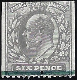 Great Britain 1902 6d pale-grey colour trial, SG245var