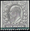 Great Britain 1902 6d pale-grey colour trial, SG245var