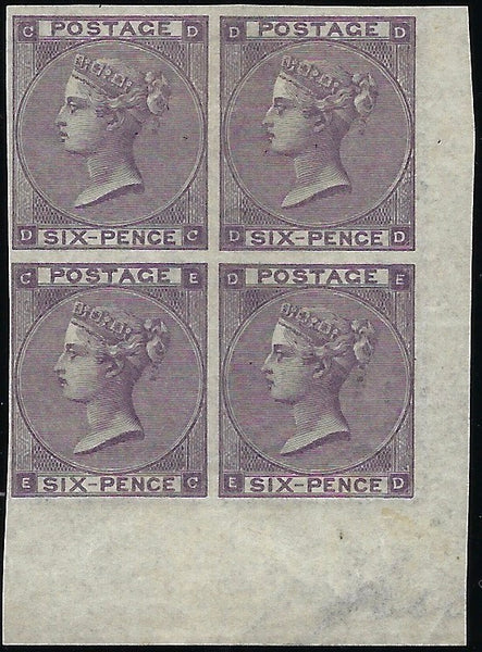 紫ページ Great Britain 1864 6d Lilac Plate 4 variety, SG85a