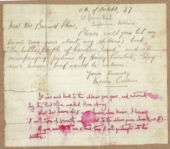 George Bernard Shaw handwritten notes
