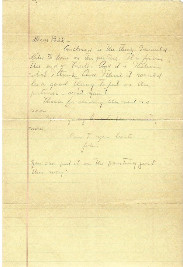 John Steinbeck handwritten and signed letter