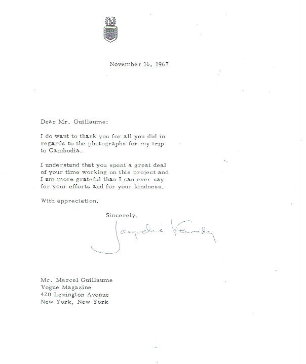 Jacqueline Kennedy signed 1967 letter