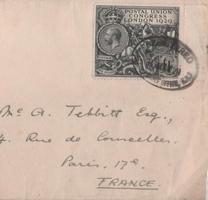 Great Britain 1929 P.U.C £1 black on cover, SG438