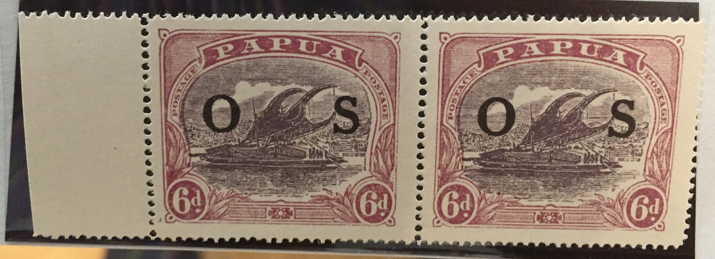 Papua 1931-32 OFFICIAL 6d dull purple and red purple SGO62/a