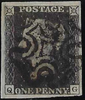 Great Britain 1840 1d black plate 10, SG2