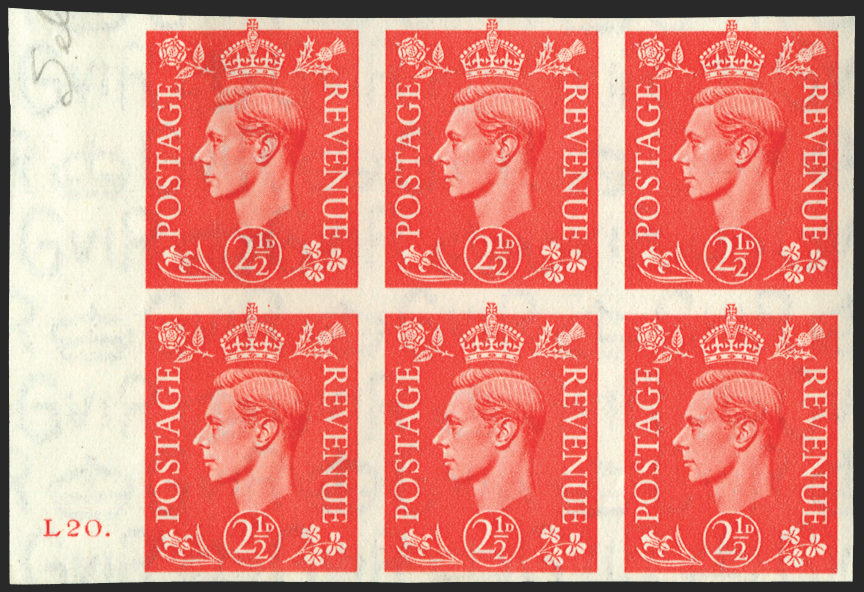 Great Britain 1950-52 21/2d pale scarlet. (New colours, Wmk upright). SG507var
