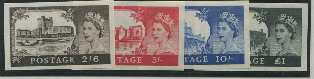 Great Britain 1958 2s6d-£1 "castles" (1st De La Rue Printing, Wmk St Edward's Crown) SG536/9avar