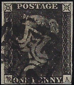 Great Britain 1840 1d Black Plate 5, SG2