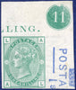 Great Britain 1875 1s green Plate 11 imprimatur, SG150var