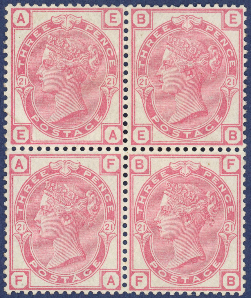 Great Britain 1881 3d rose Plate 21, SG158