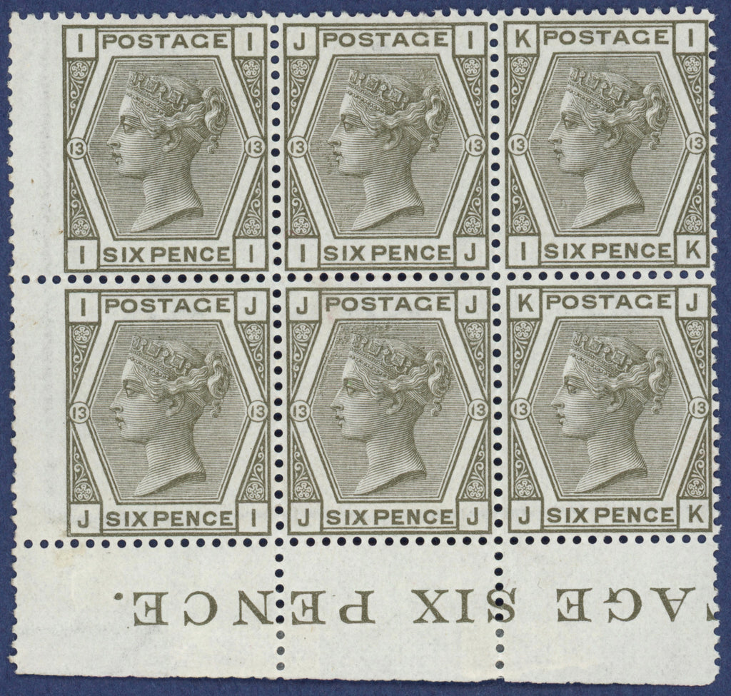 Great Britain 1874 6d grey Plate 13, SG147