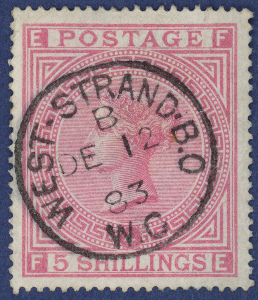 Great Britain 1882 5s rose, Plate 4 (white paper), SG134