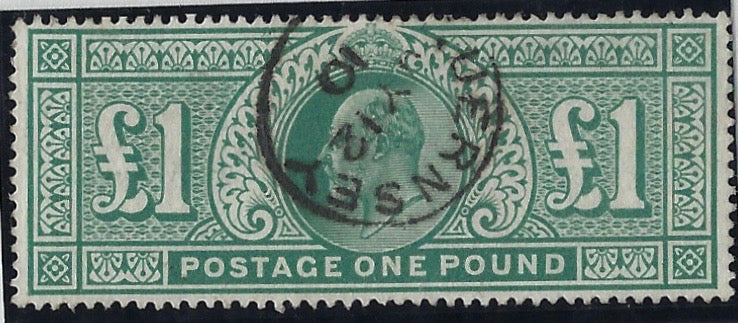Great Britain 1902 £1 Dull blue green, SG266
