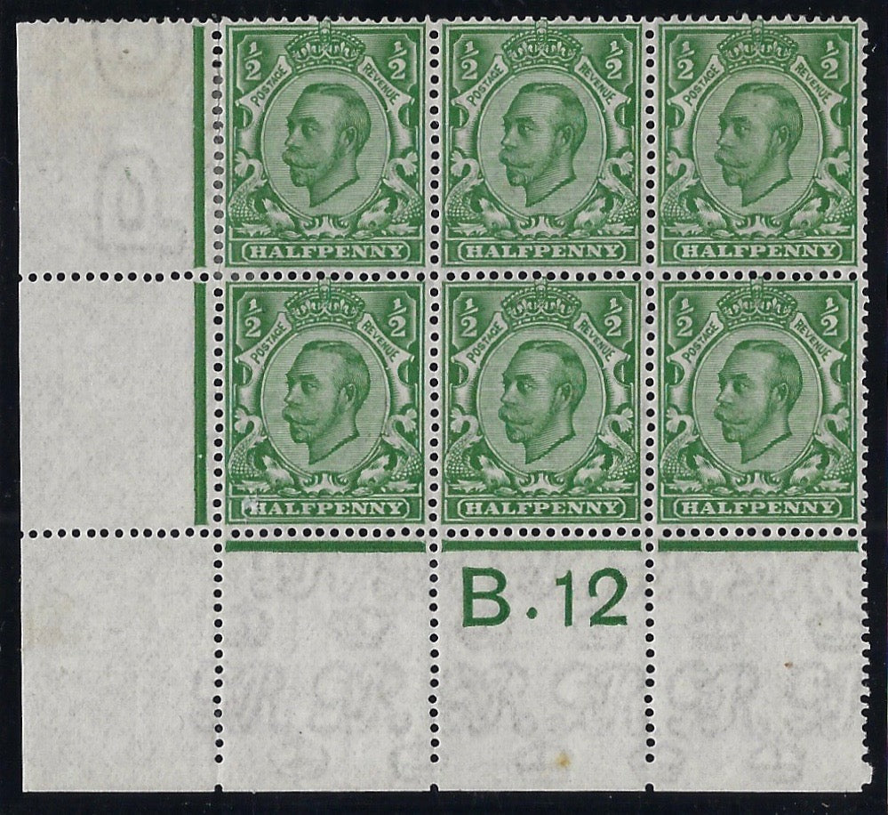 Great Britain 1912 ½d Green (Watermarked Multiple Cypher). SG346