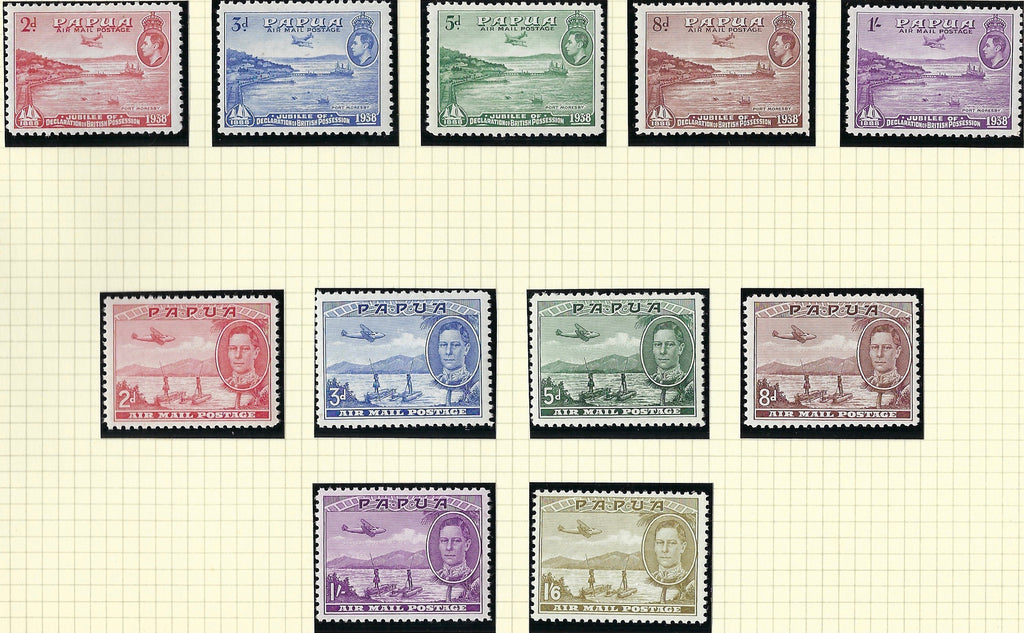 Papua (British New Guinea) 1938 (6 Sept) 2d to 1s mauve set of 5, SG158/162