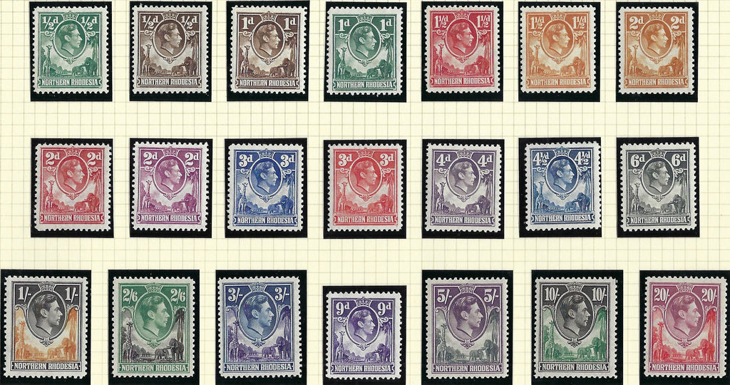 Turks and Caicos Islands 1950 King George VI ½d to 10s black and violet set of 13, SG221/233.