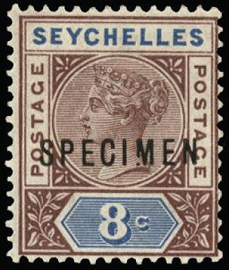 Seychelles 1890 8c brown-purple and blue SG3s var