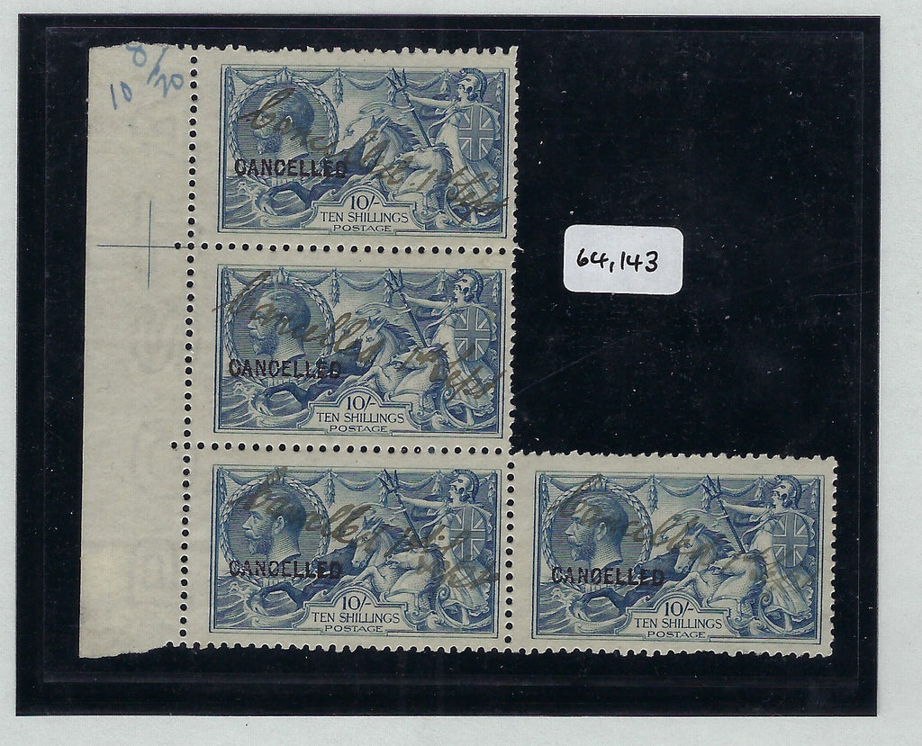 Great Britain 1919 10s Dull grey blue, SG417var