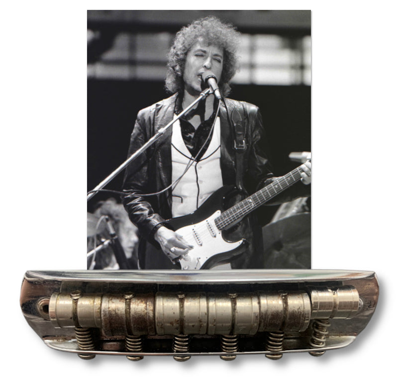 Bob Dylan owned and used guitar bridge