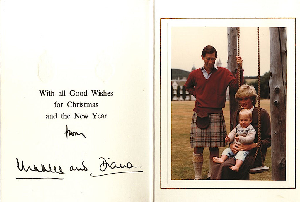 Prince Charles and Princess Diana signed 1983 Royal Christmas card